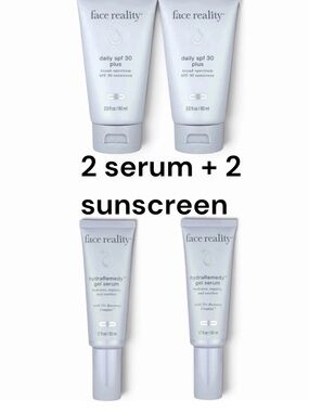 face reality Daily SPF 30 Plus Sunscreen & hydraRemedy Gel Serum Set - White